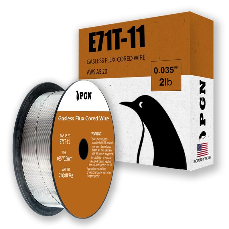 PGN Bearings PGN Flux Core Wire .035 - E71T-11 .035 Inch, 2 Pound Spool - Gasless Mild Steel Welding Wire with Low Splatter - For All Position Arc Welding - Image 1